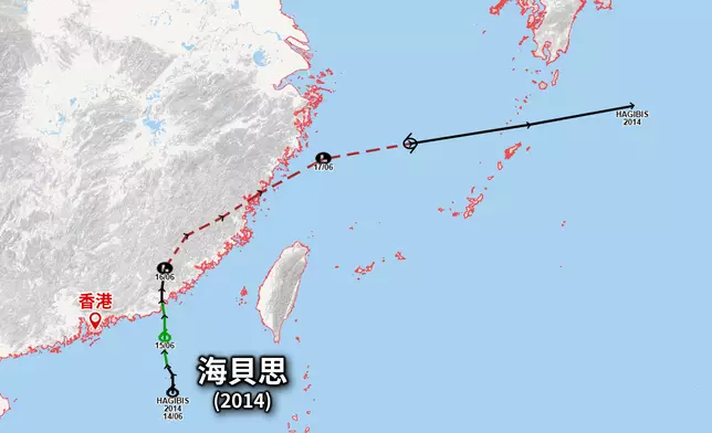 2014年「海貝思」的路徑
