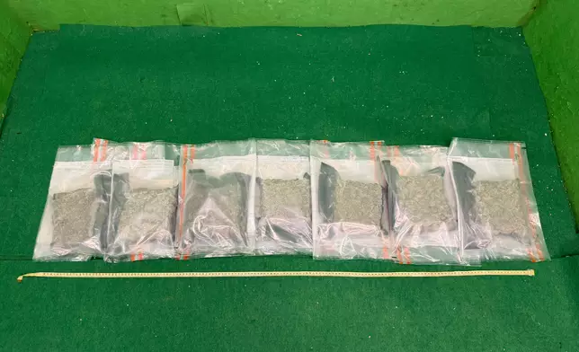 首宗案件中檢獲的懷疑大麻花。政府新聞處圖片