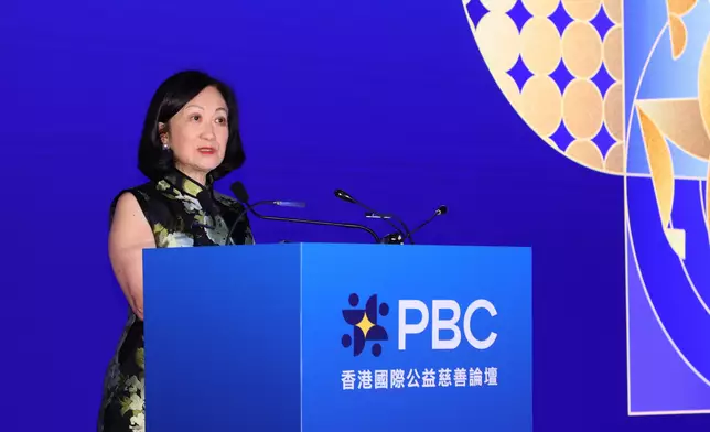 香港特別行政區政府行政會議非官守議員召集人葉劉淑儀於 PBC 2026 晚宴上致辭。