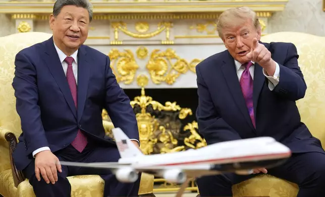 2026年9月24日周四，華盛頓白宮橢圓形辦公室，總統特朗普與中國國家主席習近平會面。(美聯社圖片/Jacquelyn Martin) AP圖片