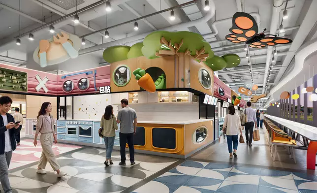 安達臣街市室內空間，設計充滿童趣與活力，提供乾濕貨及美食街