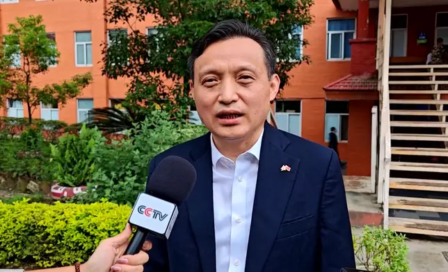 中國駐尼泊爾大使張茂明。影片截圖 CGTN圖片