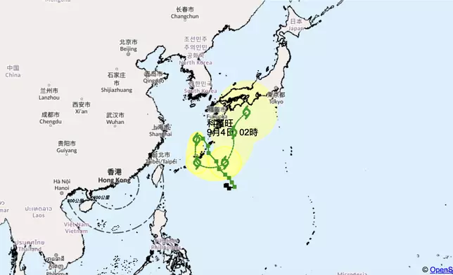 熱帶風暴「科羅旺」。香港天文台圖片