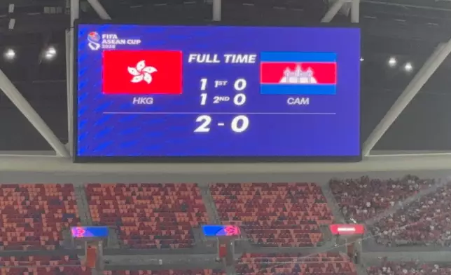 首屆國際足協東盟挑戰盃決賽，港隊2比0擊敗柬埔寨捧盃。