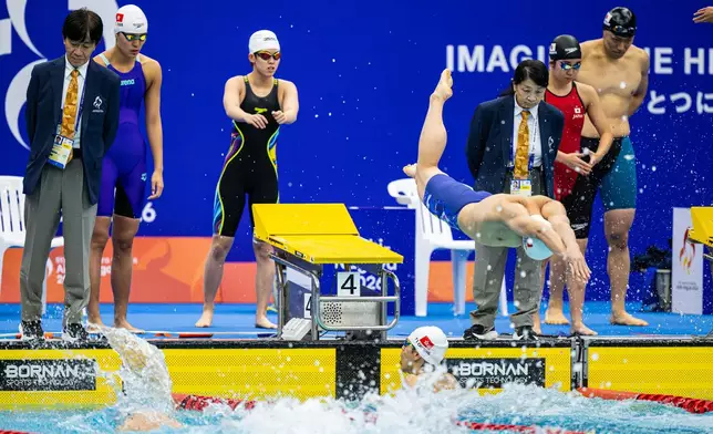 港隊陳睿琳、劉肖儀、張浚諾和黃漢彥奪得亞殘運混合S14級4X100米自由泳接力賽銅牌。中國香港殘疾人奧委會圖片