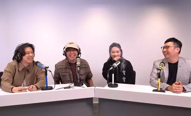 （左起）主持4Lum、主持T.Max、沈曉榆、主持司徒夾帶