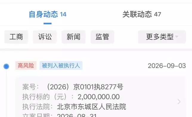 AIJING父母的被爆料未有如期支付教育科技公司員工的薪資，遭法院強制執行清償，相關累積金額約人民幣345萬元。網上圖片
