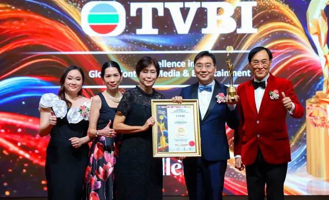 TVBI 憑藉在內容創作、媒體傳播及娛樂領域的卓越表現，榮獲《The BrandLaureate BestBrands Awards 2026》「最佳品牌獎:全球內容、媒體與娛樂卓越獎」(Global Excellence in Content, Media & Entertainment)。TVBI 總經理陳樹鴻先生(Desmond Chan)親自上台領獎，與有榮焉。