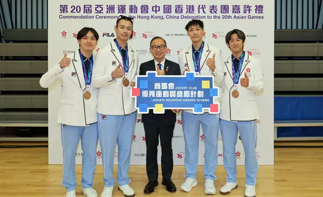 香港賽馬會主席廖長江祝賀劍擊代表在第20屆亞運會取得佳績，為香港體壇寫下光輝一頁。
