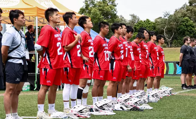 中國香港男子棍網球代表隊賽前列隊進行儀式