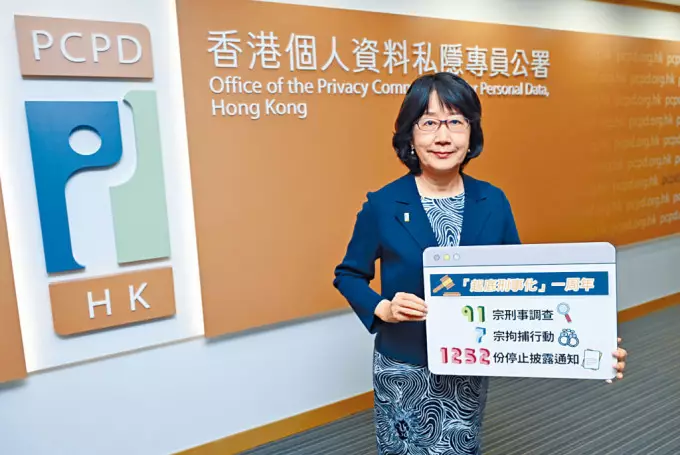 私隱專員鍾麗玲呼籲市民慎防詐騙網站及短訊，並建議5招防騙「貼士」保障個人資料私隱。資料圖片