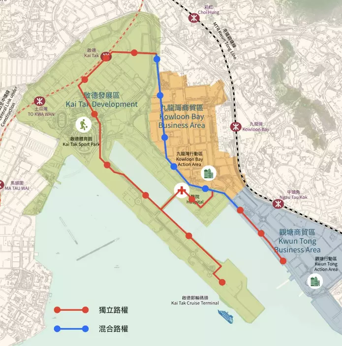 圖三:新建議嘅現代化電車走線