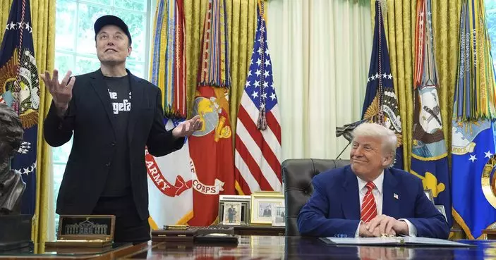 馬斯克和特朗普。 AP圖片