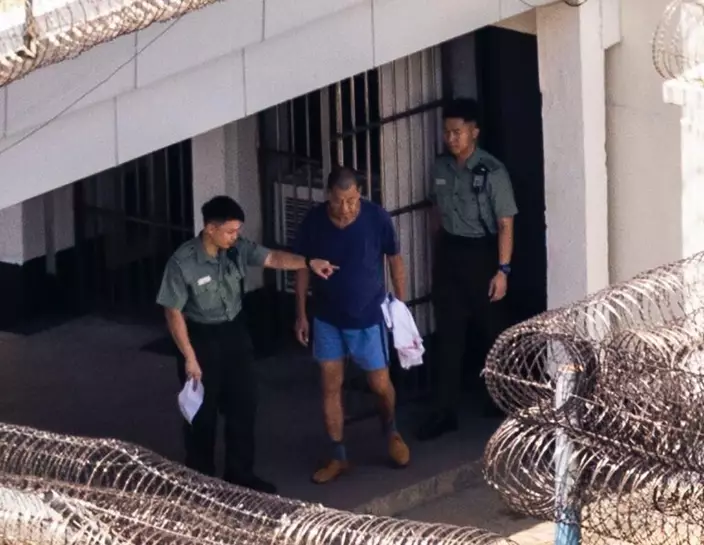 今年7月28日，黎智英在赤柱監獄。美聯社圖片