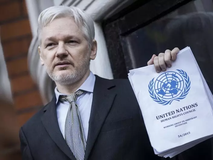 「維基解密」創辦人阿桑奇（Julian Assange）。AP圖片