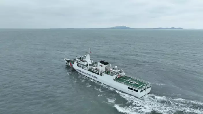參與此次執法任務的福建海警局14608艦。圖片來源：中國海警