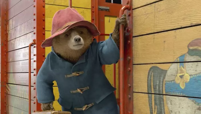 This image released by Warner Bros. Pictures shows the character Paddington, voiced by Ben Whishaw, in a scene from "Paddington 2." (Warner Bros. Pictures via AP)