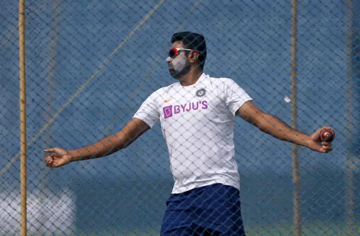 Indian cricketer Ravichandran Ashwin attends a practice session ahead of the second test match between India and South Africa in Pune, India, Wednesday, Oct. 9, 2019. (AP PhotoRajanish Kakade)