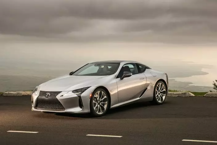 This photo provided by Toyota shows the 2021 Lexus LC 500, a grand-touring V8 coupe with a luxurious interior and striking looks. (Courtesy of Toyota Motor Sales U.S.A. via AP)