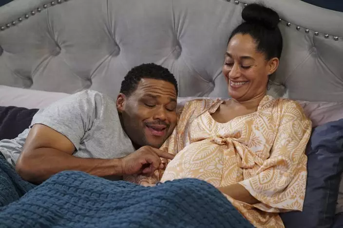 This image released by ABC shows Anthony Anderson, left, and Tracee Ellis Ross in "black-ish." The series put an affluent and devoted family of color, the Johnsons, at the center of attention and let Black creators tell their stories. The series finale airs Tuesday, April 19. (Ron TomABC via AP)
