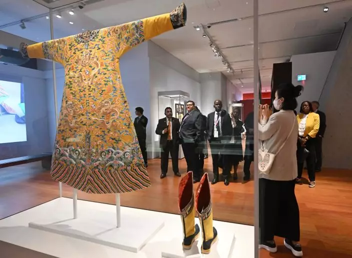 A delegation of 13 overseas government officials completed its visit to Hong Kong today (May 29). Photo shows the delegation touring the Hong Kong Palace Museum at the West Kowloon Cultural District. Source: HKSAR Government Press Releases