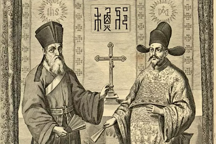利瑪竇神父（左）（網上圖片）