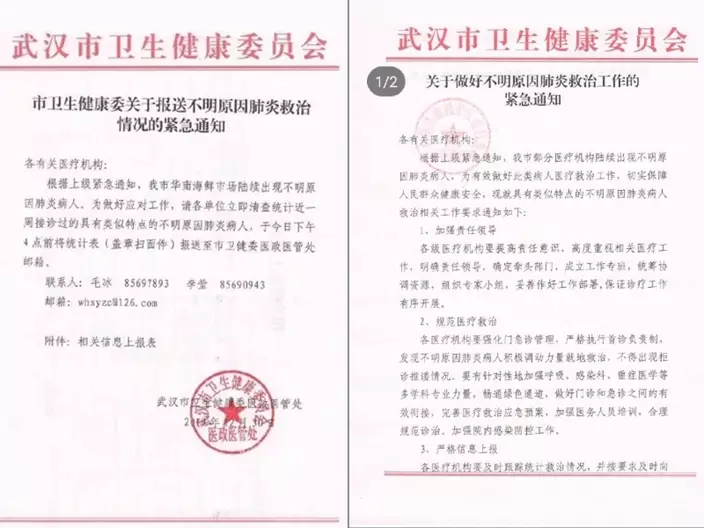 網傳武漢出現多宗不明原因肺炎病例,懷疑爆發「非典型肺炎」。(網上圖片)