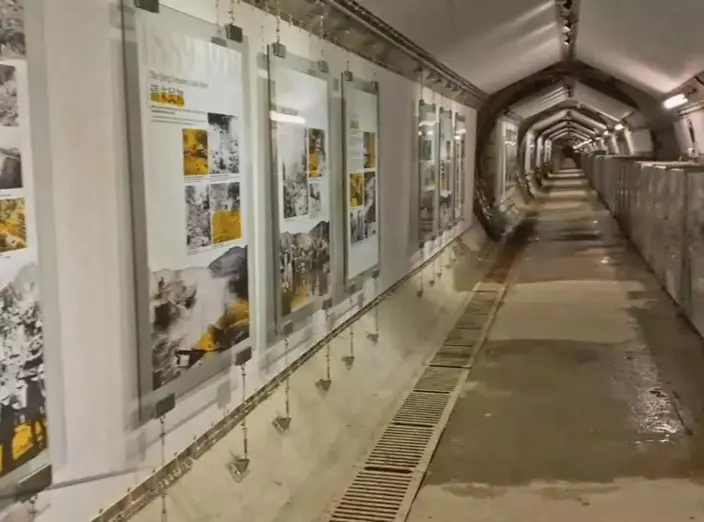 「寶珊排水隧道」內的山泥傾瀉知識廊。網誌圖片