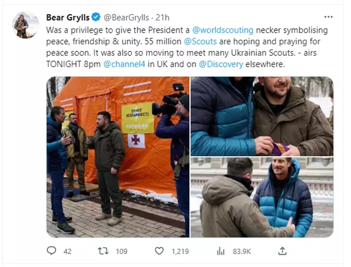 Bear Grylls Twitter圖片