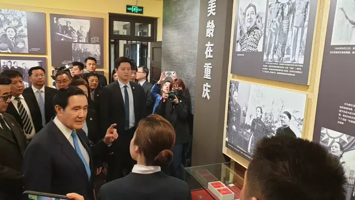 馬英九參觀重慶抗戰遺址博物館。(中時新聞網圖片)
