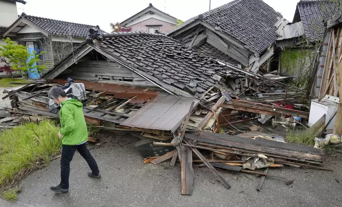 上周五(5日)發生的6.5級地震造成至少1人死34人傷。AP圖片