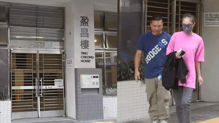 深水埗海盈邨發生男子企圖掟嬰落街的事件，女事主其後登上警車調查。