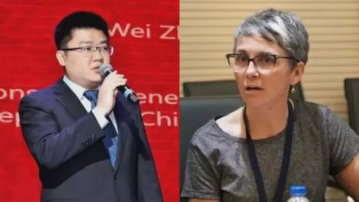 趙巍(左)及甄逸慧(右)分別被加拿大及中國列為不受歡迎人物。網圖