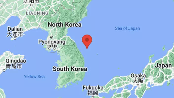 南韓東部海域發生4.5級地震。google
