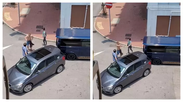 貨Van司機見座駕被私家車撞尾，大發雷霆破口大罵。fb車cam L（香港群組）影片截圖