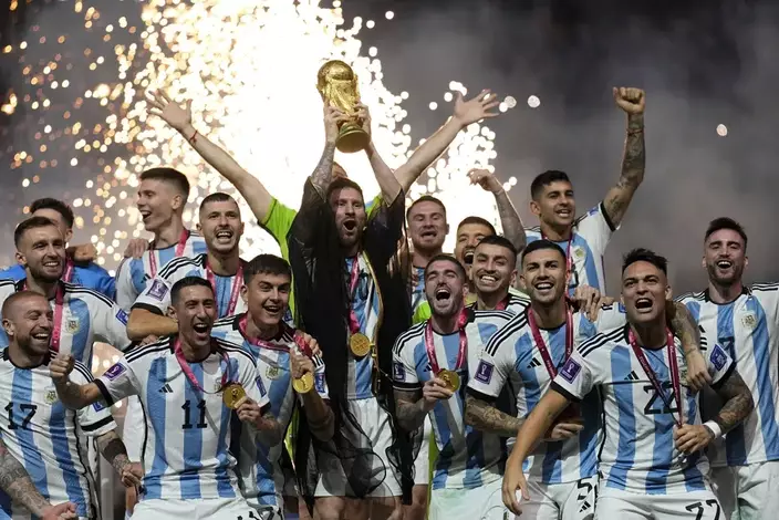 阿根廷國家隊奪得世界盃冠軍後，號召力更加升級。AP資料圖