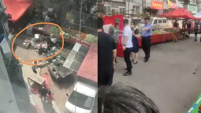 網傳瀋陽菜市場狂男捅殺3女。