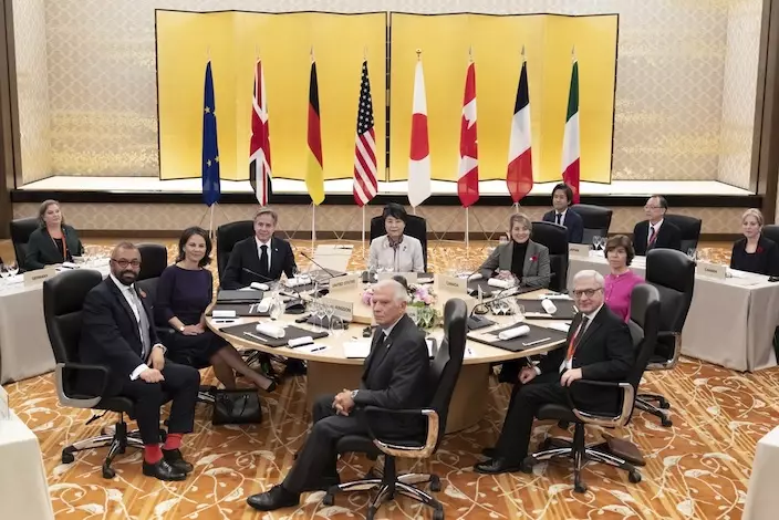 7國集團外長會議在日本舉行。（AP圖片）