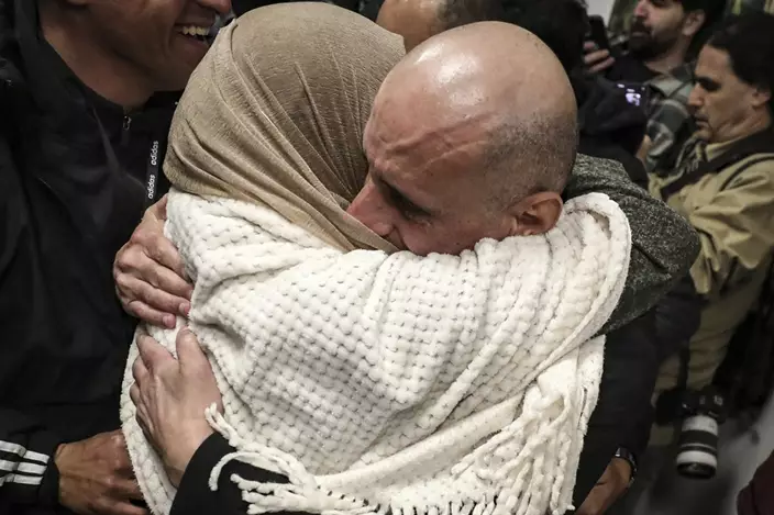 巴勒斯坦確認以方已釋放110名巴方人員。AP圖片