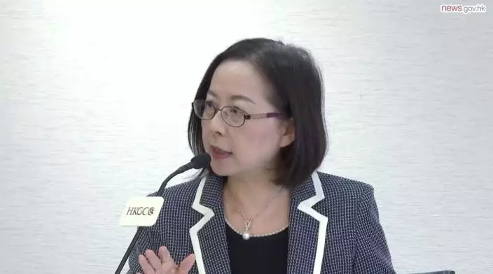 香港總商會主席陳瑞娟。政府新聞處截圖