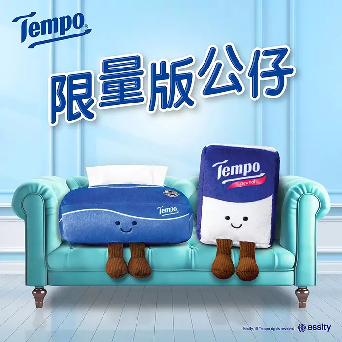 Tempo近日推出全新療癒風格紙巾公仔系列。