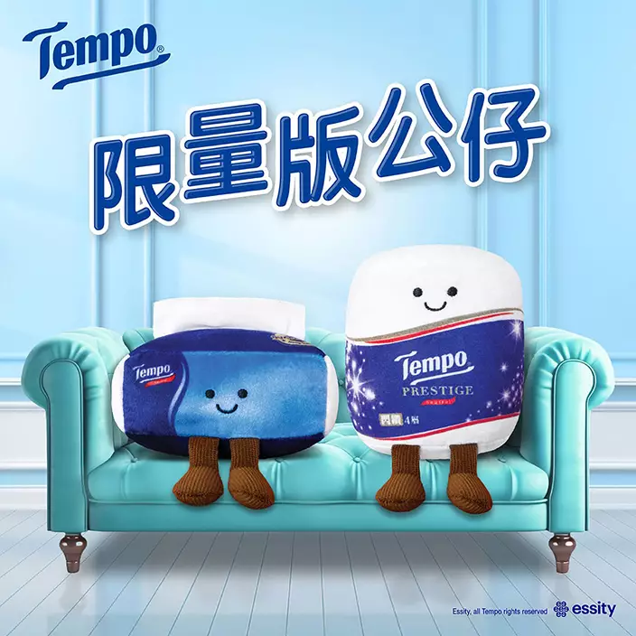 Tempo近日推出全新療癒風格紙巾公仔系列。
