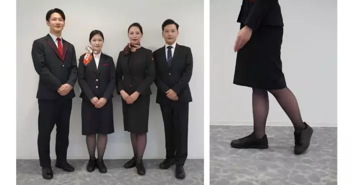 日航推行制服改革，允許空服員與地勤穿着運動鞋，以減輕長時間站立與步行帶來的身體負擔。圖片來源：日航官網