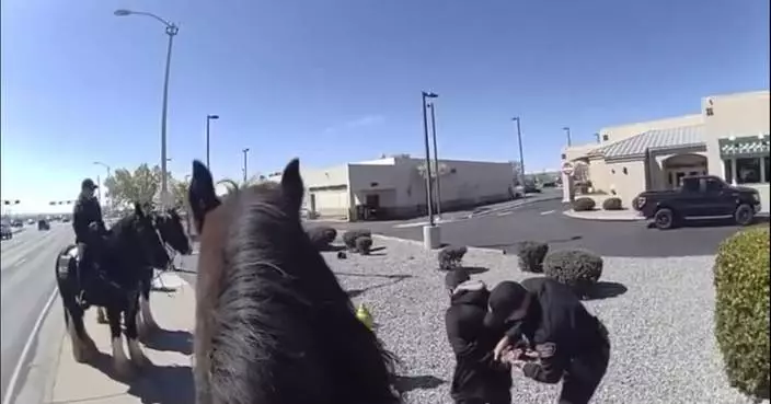 Shoplifter chased by police on horses in New Mexico, video shows