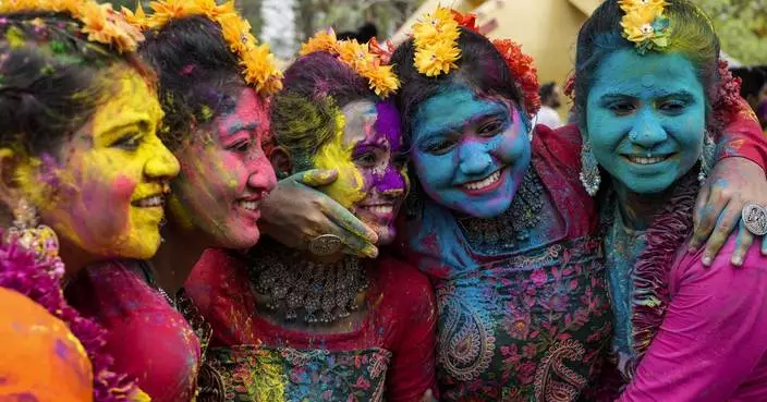 AP PHOTOS: India celebrates Holi, the Hindu festival of color that marks the reawakening of spring