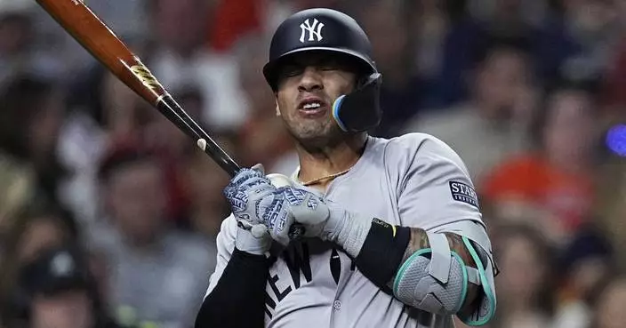 Yankees  second baseman Gleyber Torres leaves game after being hit on right thumb by pitch
