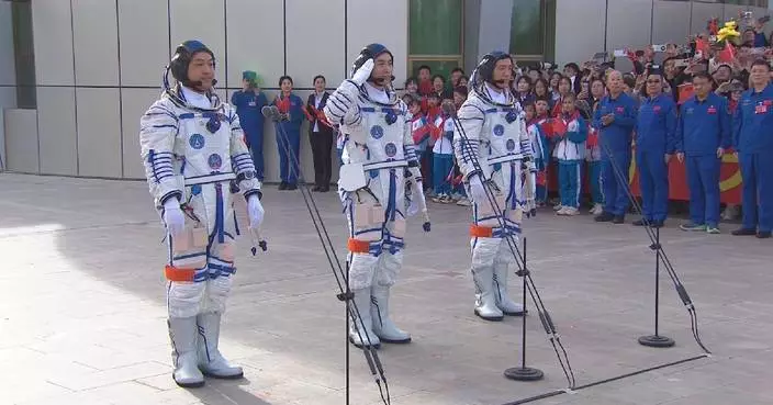 Shenzhou-18 astronauts leave for launch site after send-off ceremony