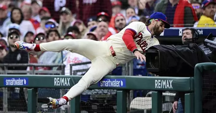 Phillies slugger Bryce Harper takes a day off for rest, not for his hard fall into a camera well