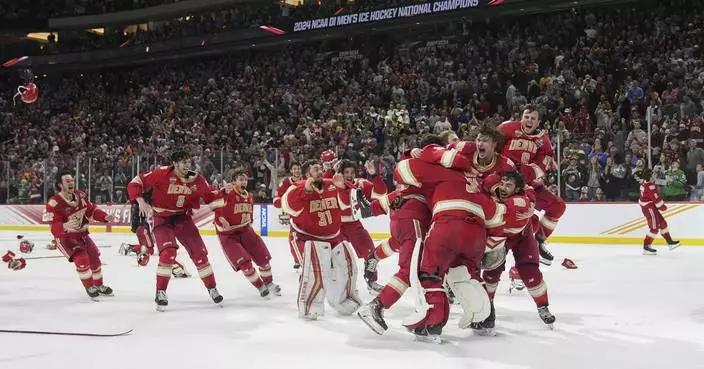 Denver beats Boston College 2-0 to win record 10th NCAA hockey national title
