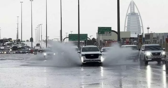 Storm dumps a year and a half&#8217;s worth of water on parts of UAE, flooding roads and Dubai&#8217;s airport